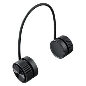  مروحة الرقبة المحمولة فليكسيكول من بورودو - سيليكون لطيف على البشرة - وقت عمل 4 ساعات - أسود 