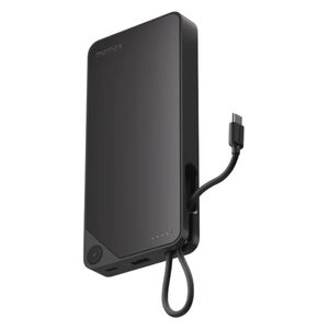  Momax Power X Power Bank - Built-In USB-C Cable - 20000mAh - Black 