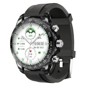 ساعة ذكية بورودو RAYTONA  - بحزام من السيليكون والمعدن - شاشة اموليد مقاس 1.43 انج - بطارية ليثيوم بوليمر - أسود