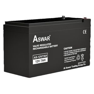  بطارية SLA قابلة للشحن اسوار - 7 أمبير - 12 فولت - أسود 