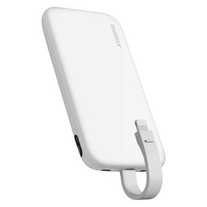  Momax - Power Bank - 10000mAh  - Built-in Lightning charging cable - White 