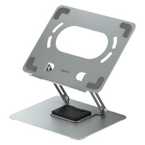 Havit ST7411 Laptop Stand - Aluminum Alloy Build - Anti-Slip Silicone Pads - Supports Laptops up to 15.6 inches - Silver