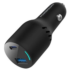  Powerology  - Car Charger - 65W - Dual-Port - Black 
