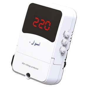  Aswar - Voltage Protector Device - 45A - Digital Display - Adjustable Cutoff & Delay Timer - White 