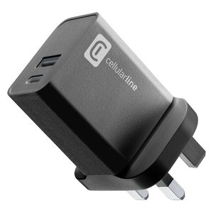 Cellularline 4398 - Wall Charger - 20W - 2 Ports - Black