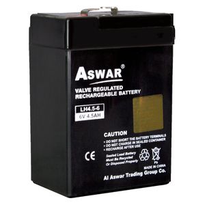  بطارية SLA قابلة لإعادة الشحن اسوار - 4.5 أمبير- ساعة - 6 فولت - اسود 