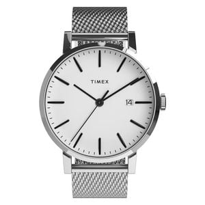 ساعة تايمكس للرجال TW2W43500 - عرض بعقارب, سوار من الستانلس ستيل - سلفر