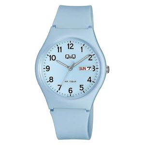  ساعة كيو اند كيو للرجال A212J006Y - عرض بعقارب, سوار من الراتنج - ازرق 