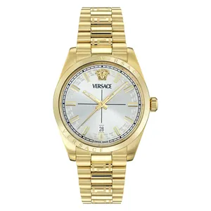 Versace Watch VE0G00625 For Men - Analog Display, Stainless Steel Band - Gold