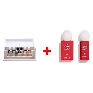  Ibraheem Al.Qurashi Diamond Collection Discovery Gift Set, For Unisex - 10 Pieces + Abaq Pomegranate Musk by Ibraheem Al.Qurashi for Unisex - Eau de Parfum, 10 ml 