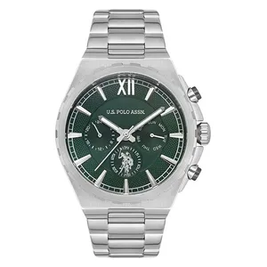  ساعة .يو.اس. بولو اسن للرجال USPA1030-07 - عرض بعقارب, سوار من الستانلس ستيل - سلفر 