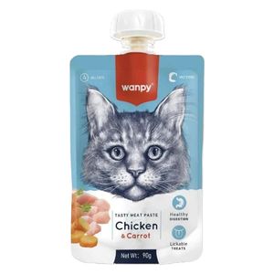 وانبي وجبة خفيفة للقطط بنكهة الدجاج والجزر - 90 غم