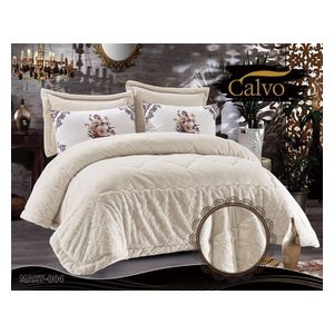  Calvo Winter Comforter Set, Double, 260 x 240cm - 6 Piece - Beige 