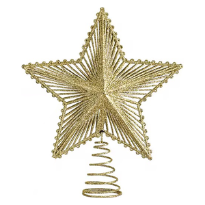  نجمة شجرة كريسمس ذهبية ومعدنية - 20×23 سم 