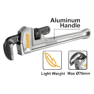  Ingco HALPW0124 - Aluminum Pipe Wrench - 24 inch - Silver 