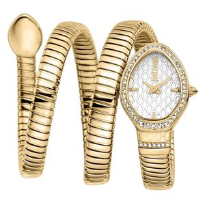  ساعة جست كافالي للنساء JC1L372M0025 - عرض بعقارب, سوار من الستانلس ستيل - ذهبي 