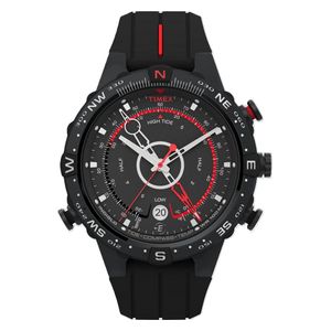  Timex Watch T2N720 For Men - Analog Display, Silicone Band - Black 