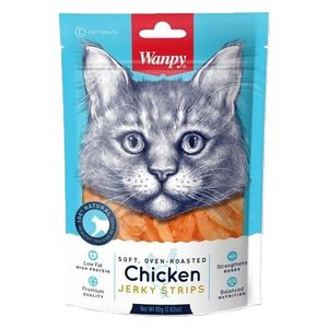 وانبي وجبة خفيفة للقطط شرائح دجاج مجففة طرية مشوية بالفرن - 80 غم