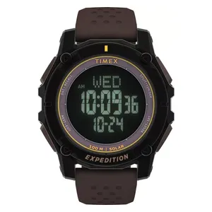  Timex Watch TW4B33800 For Men - Digital Display, Rubber Band - Brown 