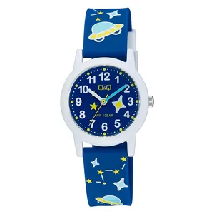 Q&Q Watch V23A-017VY For Kids - Analog Display, Resin Band - Blue