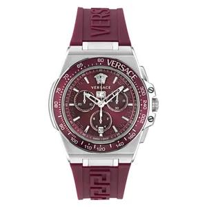 Versace Watch VE7H00223 For Men - Analog Display, Silicon Band - Burgundy