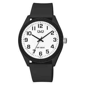 Q&Q Watch V12A-010VY For Men - Analog Display, Resin Band - Black