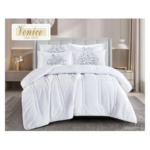 Venice Winter Comforter Set, Double, 260 x 240cm - 6 Piece - White