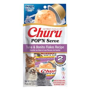 Inaba Churu POP'N Serve Tuna & Bonito Flakes Recipe Cat Food - 70g