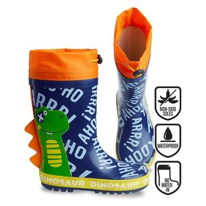  حذاء مطر للأولاد كحلي بطبعة ديناصورات - 30 