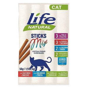  Life Cat Natural Sticks Mix Cat Snack - 10 Pieces 