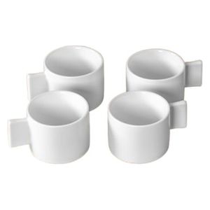  Ceramic Cup Set, 4 piece - White 