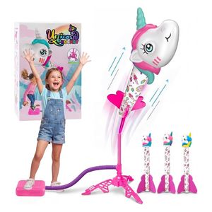 JKGIFTS X001T721K3 - Unicorn Rocket Launcher - Foam Air Pump Toy - Pink 