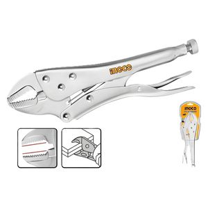  Ingco HSJP0210 - Straight Jaw Locking Pliers - 10 inch - Silver 