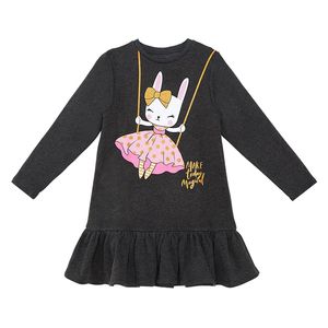 Giitter Rabbit Girl Anthracite Dress - 2Y