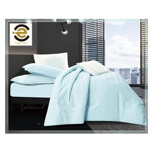 Elegant Home Summer Comforter Set, Double , 250 x 230 cm - 6 Piece - Light Blue