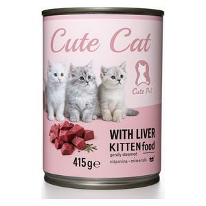  Cute Cat Kitten with Liver Cat Food - 415g 