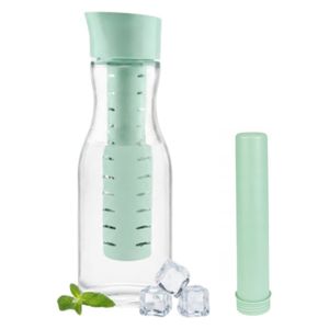 Ernesto Modern Glass Pitcher with Ice Container and Infuser - 1L - Light Green 
