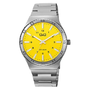Q&Q Watch Q70B-003PY For Men - Analog Display, Stainless Steel Band - Silver