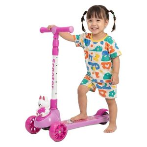  Hudora Kids 3 Wheel Scooter - Adjustable Handlebar - Pink 