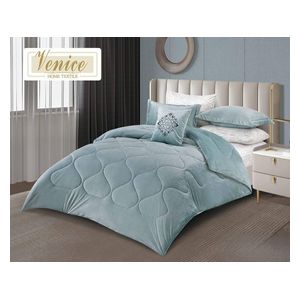  فينيس طقم لحاف شتائي مزدوج 240 × 260 سم - 7 قطع - ازرق 