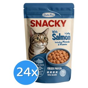  Snacky Sterilised Salmon in Jelly Cat Food - 24 Pieces 