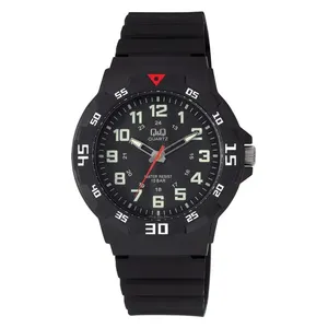 Q&Q Watch VR18J001Y For Men - Analog Display, Resin Band - Black
