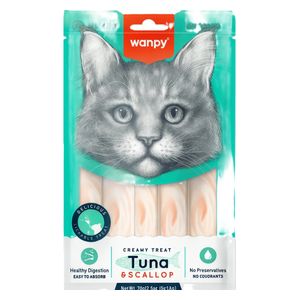 طعام القطط وانبي بنكهة التونة والاسكالوب الكريمية - 5 قطع