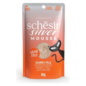 Schesir Silver Mousse with Salmon and Chicken Cat Food - 80g