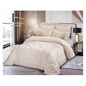  Highcrest Winter Comforter Set, Double, 260 x 240cm - 6 Piece - Cream 