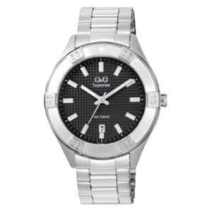Q&Q Watch S20A-002PY For Men - Analog Display, Stainless Steel Band - Silver