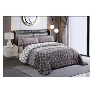  كانون طقم لحاف مزدوج 180X240 سم - 4 قطع - بني 