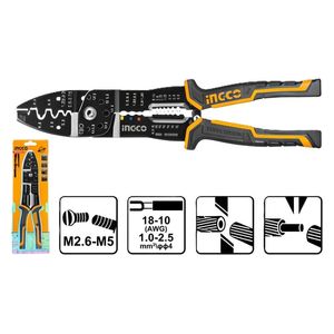  Ingco HWSP101 - Industrial Terminal Crimping Tool - 254 mm - Light Orange 
