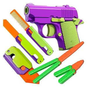  Carrot Concept X001Y0XMP3 - Fidget Toy Set - 3D Printed ABS Interactive Sensory Toy - 6 Piece - Purple Green 
