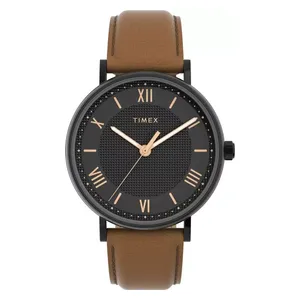 Timex Watch TW2V914006 For Men - Analog Display, Leather Band - Brown